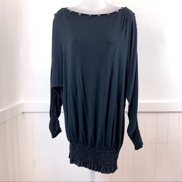 Mblem Black Slouch Style Tee Shirt Tall Long USA|S - Picture 2 of 7